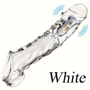 Large Cock Ringwith Vibrator Ring - white